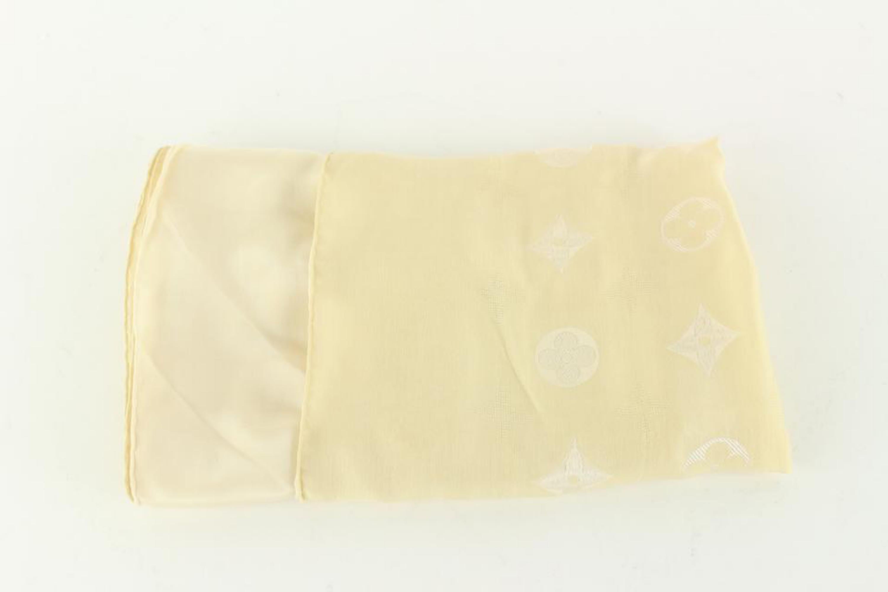 Women's Louis Vuitton Cream LV Monogram Silk Blend Scarf 33lk510s