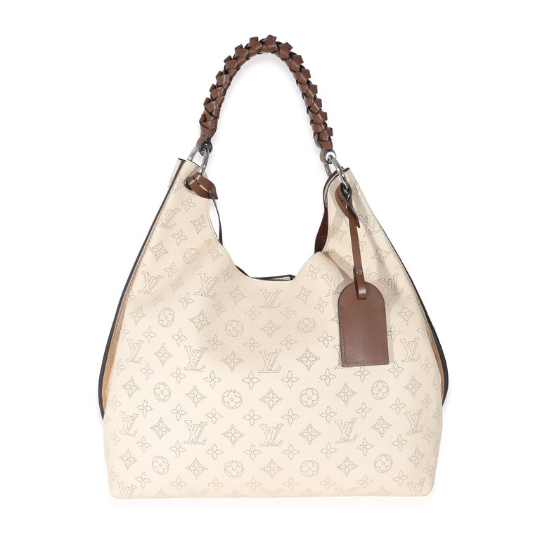 Louis Vuitton Carmel Mahina Hobo Bag Cream in Calfskin Leather with  Silver-tone - US