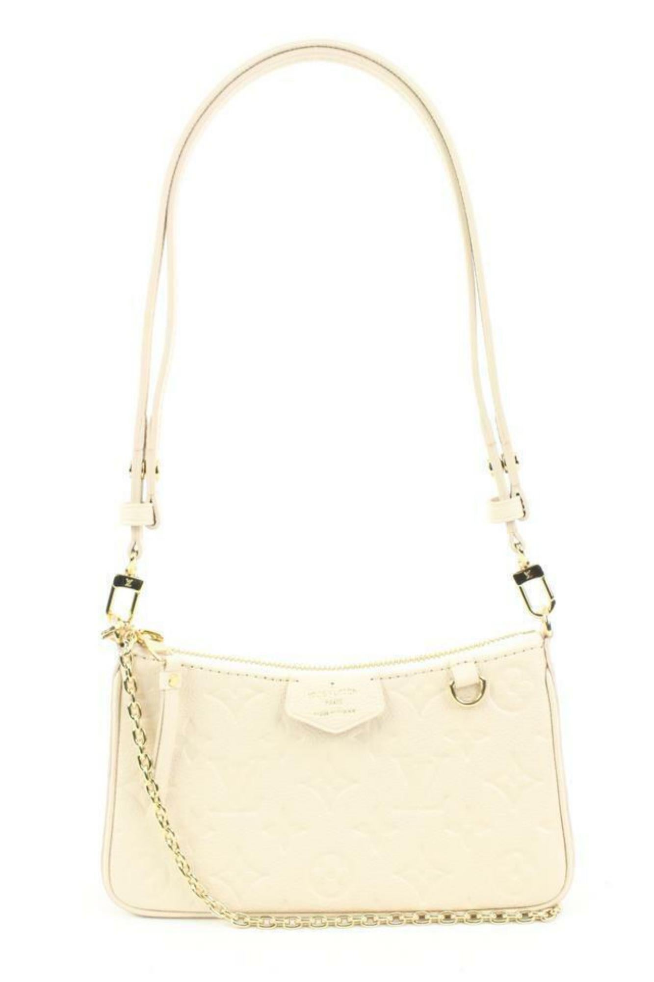 Louis Vuitton Cream Monogram Empreinte Easy Pouch on Strap Crossbody 1LV1114a For Sale 4