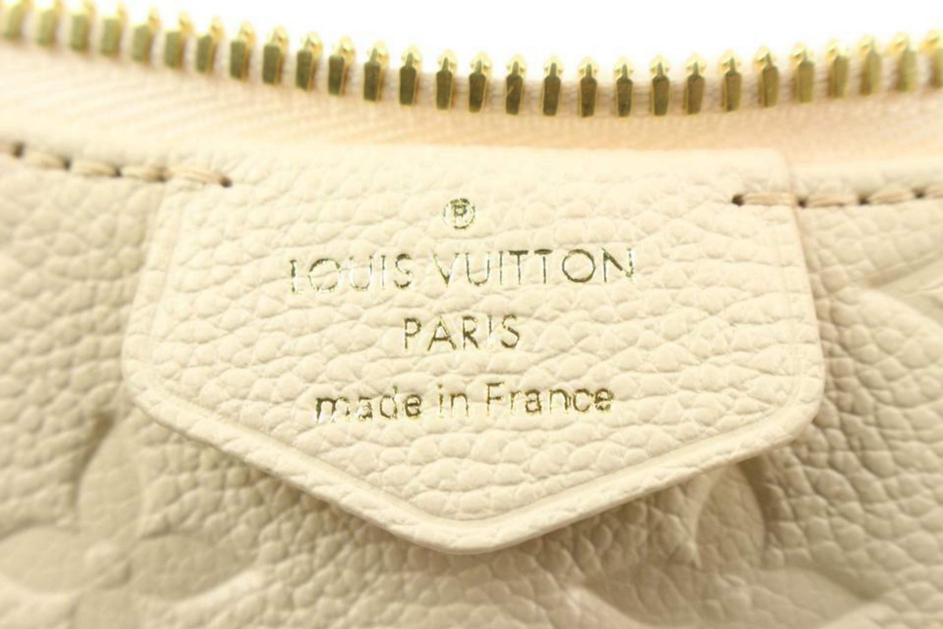 Louis Vuitton Cream Monogram Empreinte Easy Pouch on Strap Crossbody 1LV1114a
Date Code/Serial Number: Rfid Chip
Made In: France
Measurements: Length:  8
