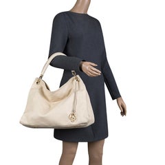 Louis Vuitton Cream Monogram Empreinte Leather Artsy MM Bag