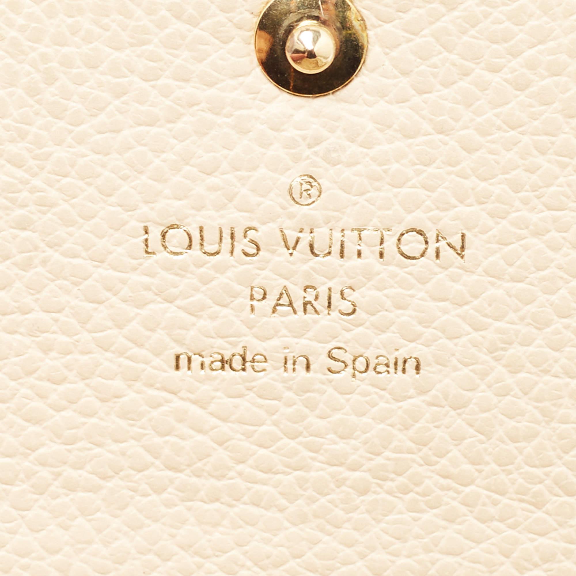 Louis Vuitton Cream Monogram Empreinte Leather Sarah Wallet 6