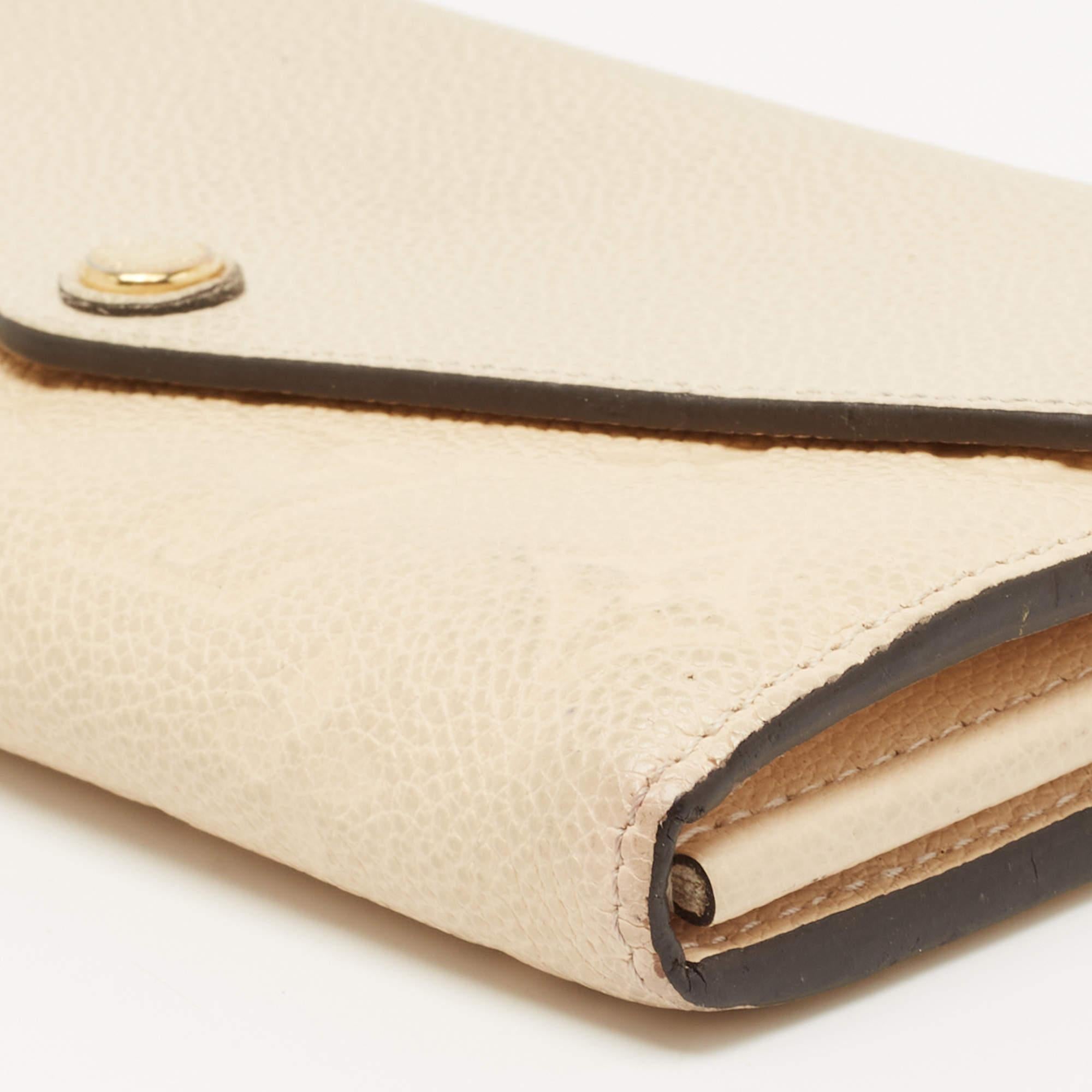 Louis Vuitton Cream Monogram Empreinte Leather Sarah Wallet 3