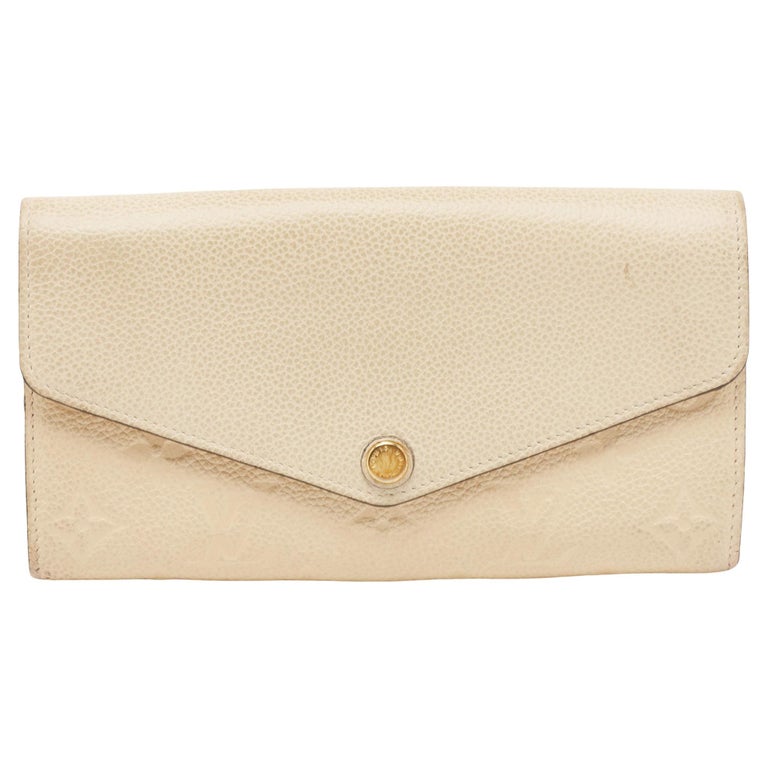 Louis Vuitton Cream Monogram Empreinte Leather Sarah Wallet For
