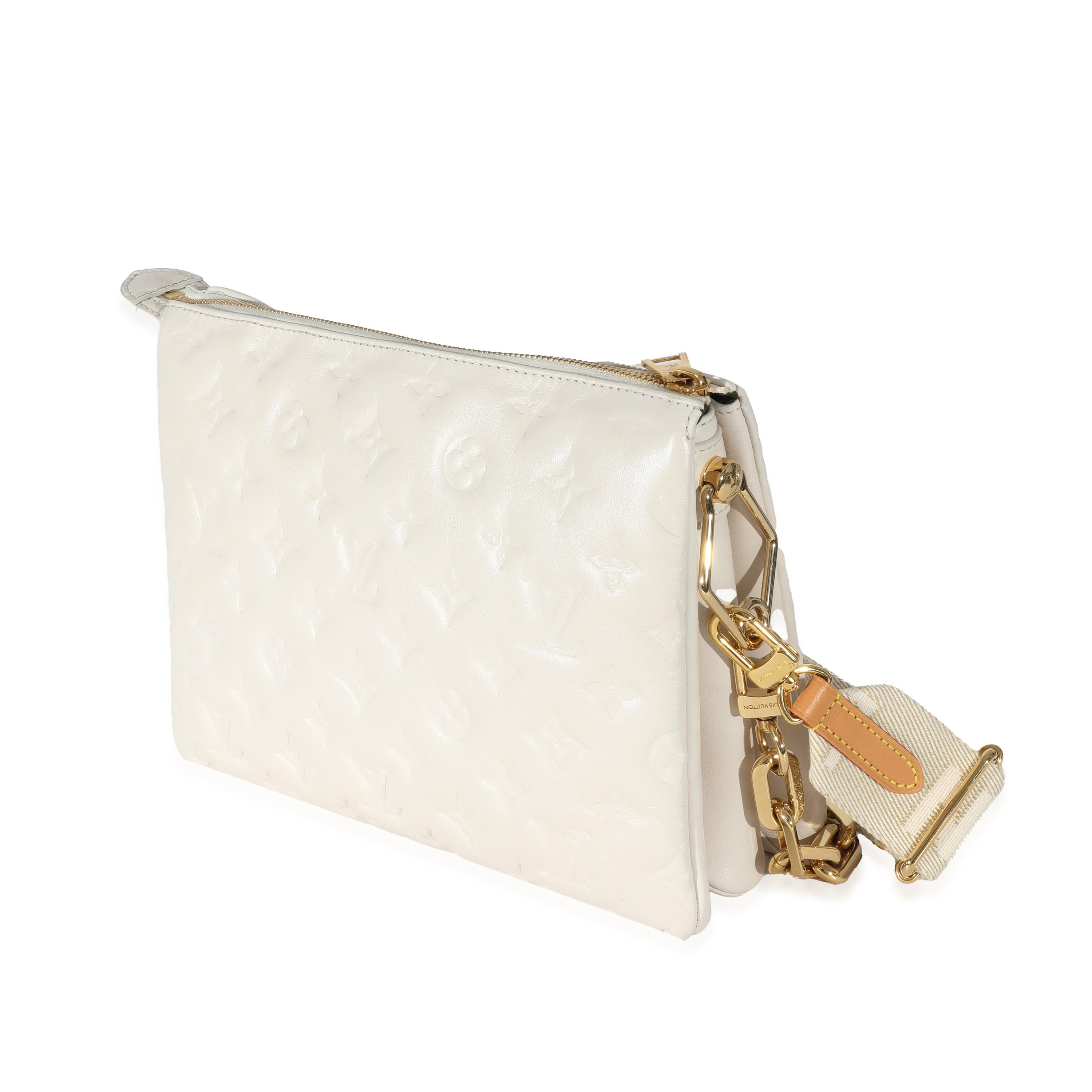 Louis Vuitton Cream Monogram Lambskin Coussin PM In Excellent Condition In New York, NY