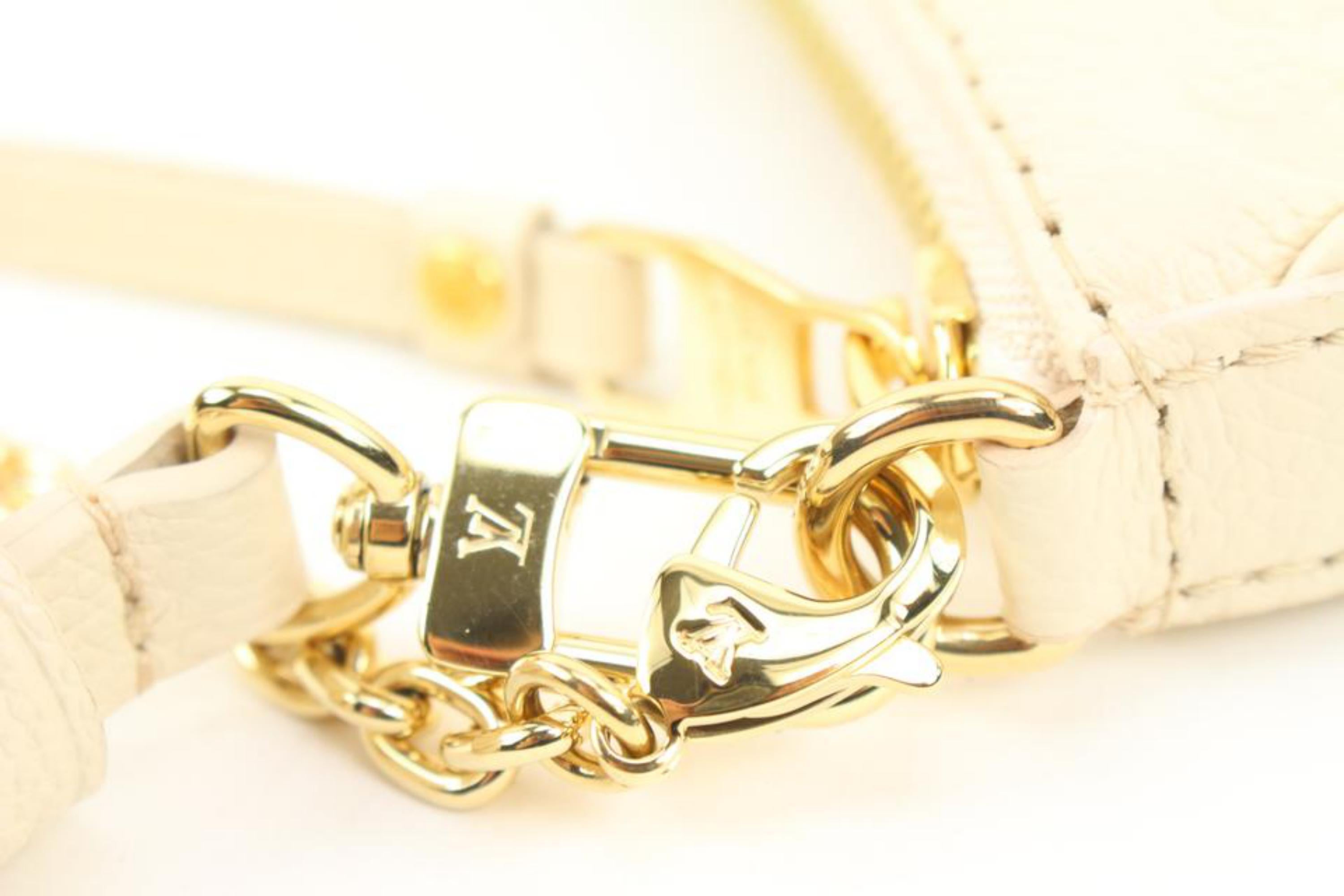Women's Louis Vuitton Cream Monogram Leather Empreinte Easy Pouch on Strap Crossbody