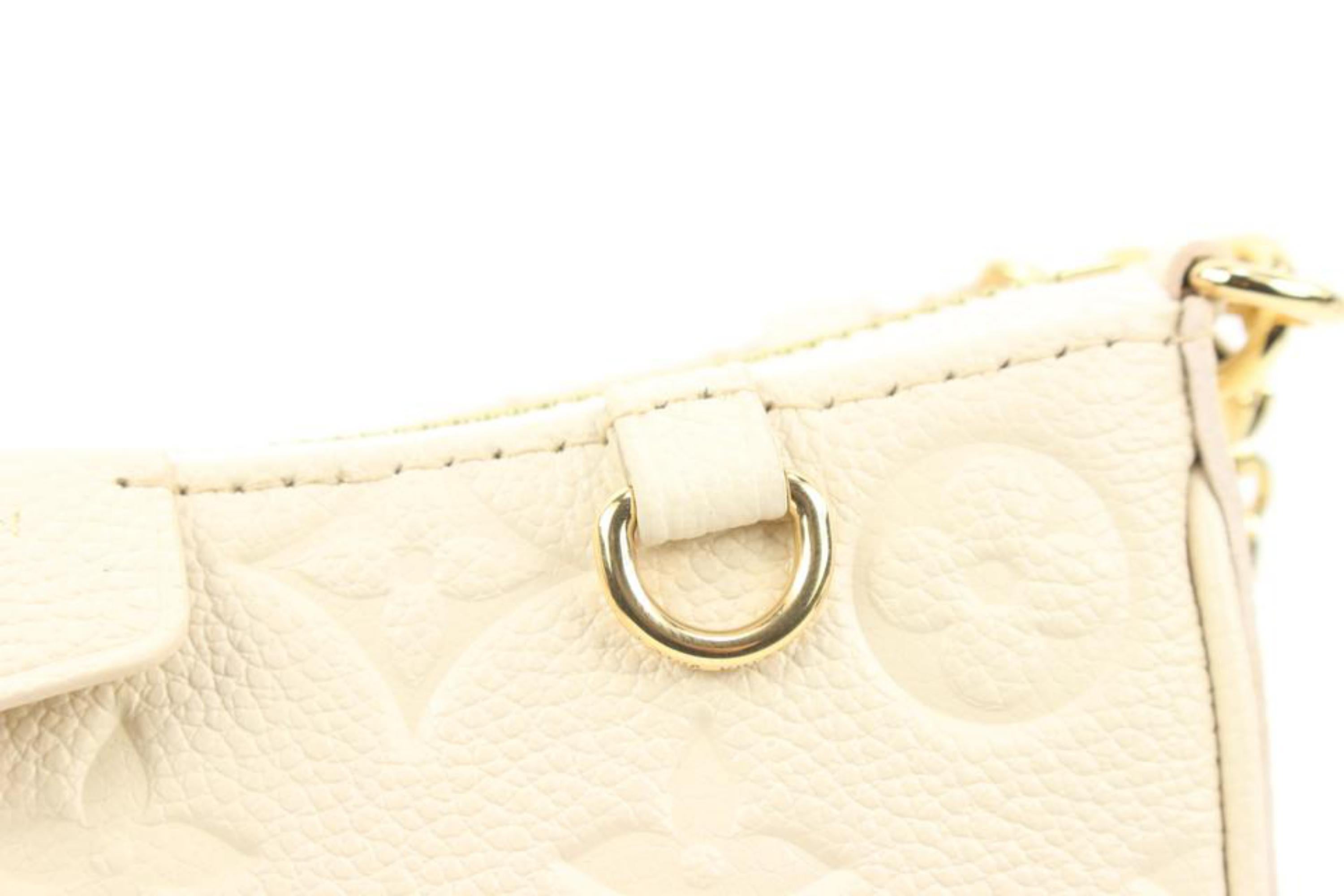 Louis Vuitton Cream Monogram Leather Empreinte Easy Pouch on Strap Crossbody  1