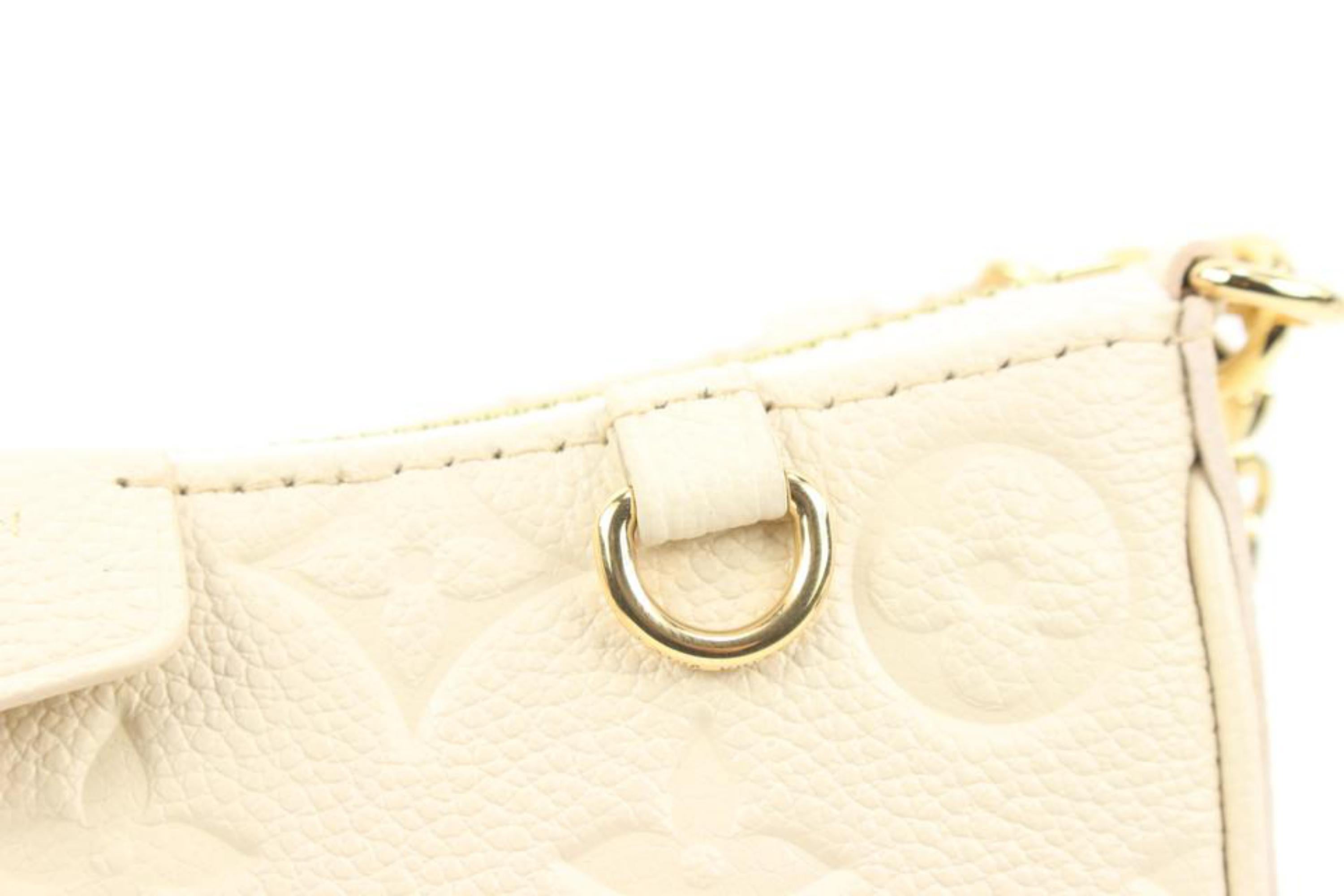Louis Vuitton Cream Monogram Leather Empreinte Easy Pouch on Strap Crossbody 1