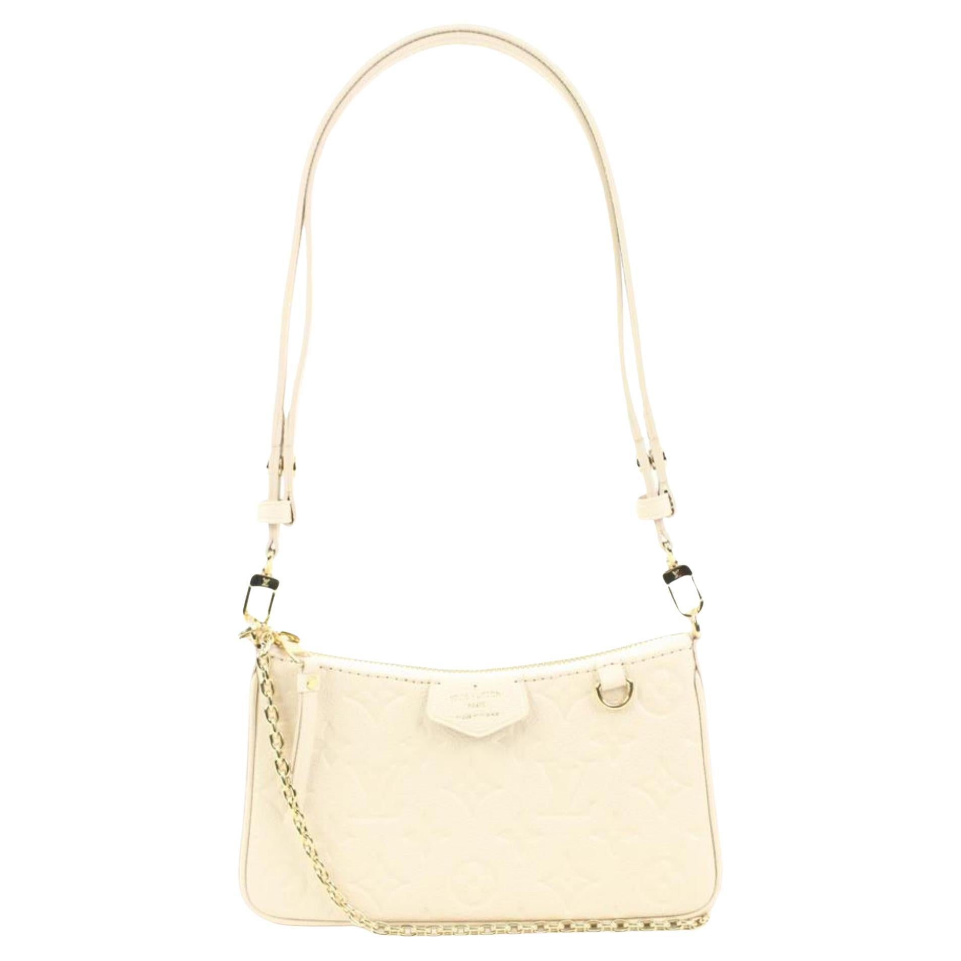 Louis Vuitton Cream Monogram Leather Empreinte Easy Pouch on Strap  Crossbody at 1stDibs