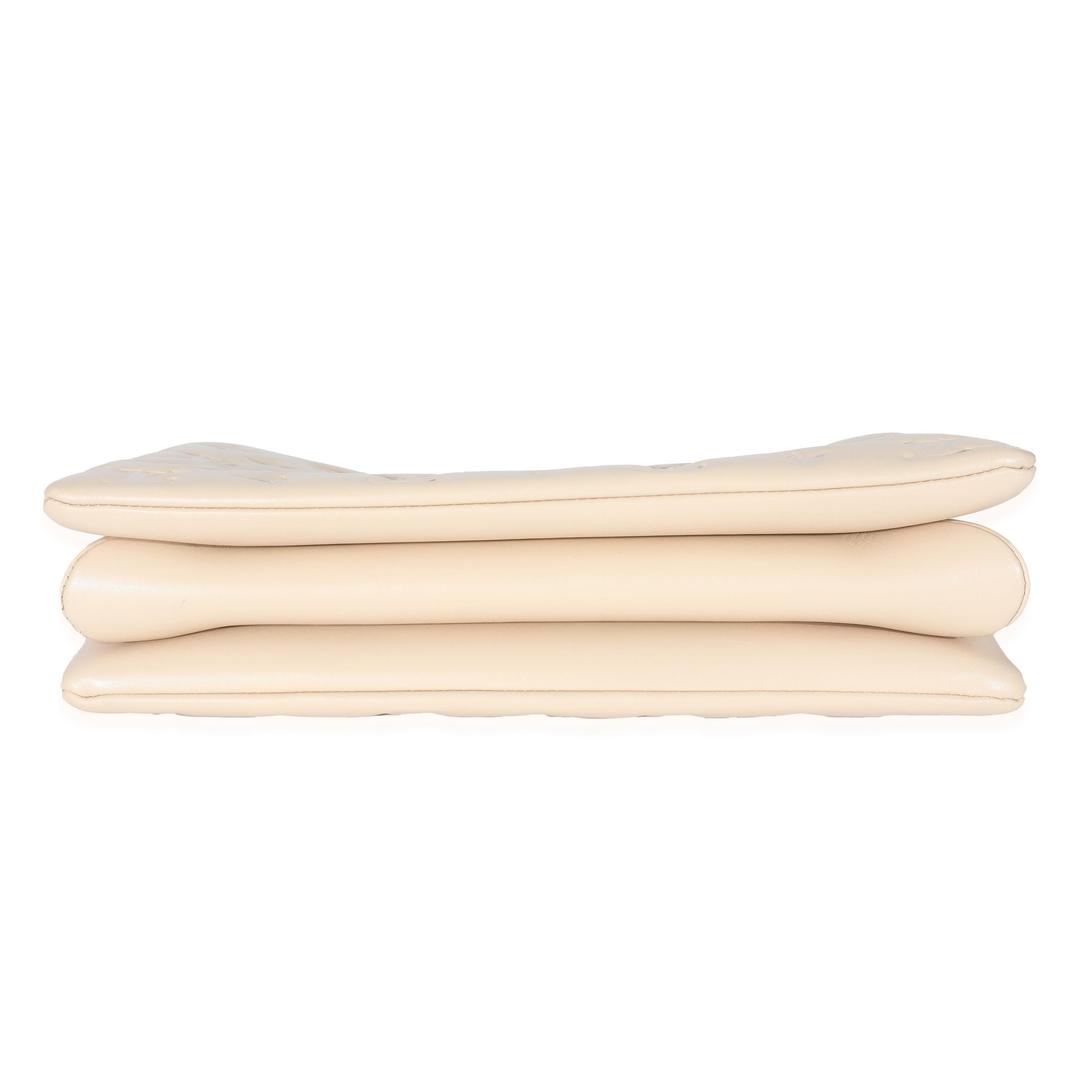 Louis Vuitton Cream Monogram Puffy Lambskin Coussin MM 1