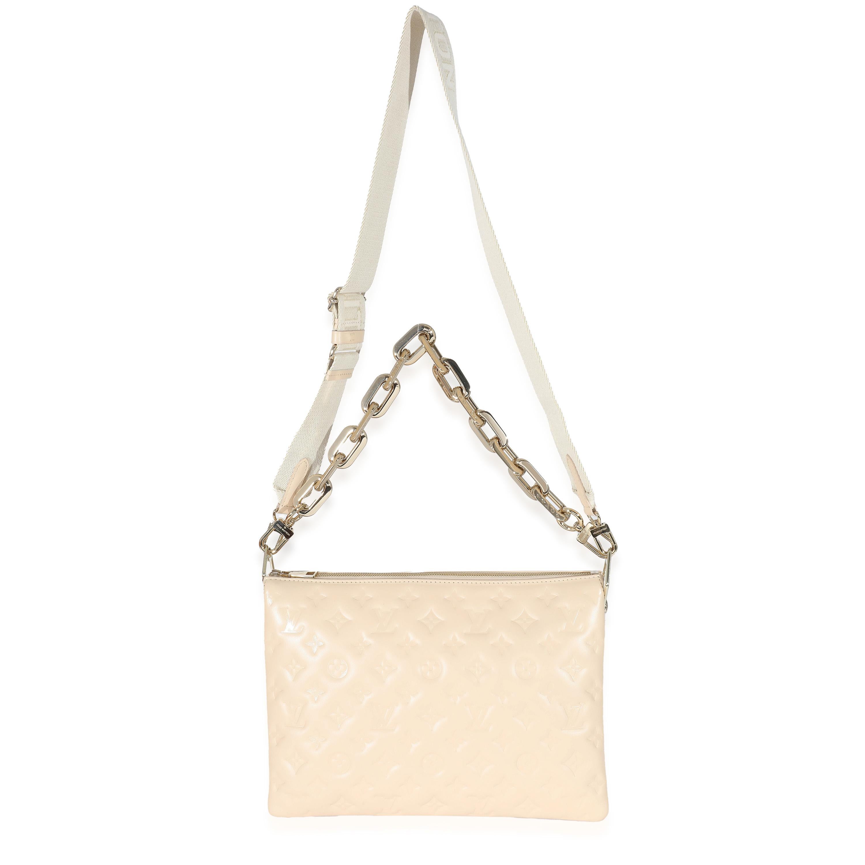 Louis Vuitton Cream Monogram Puffy Lambskin Coussin MM 2