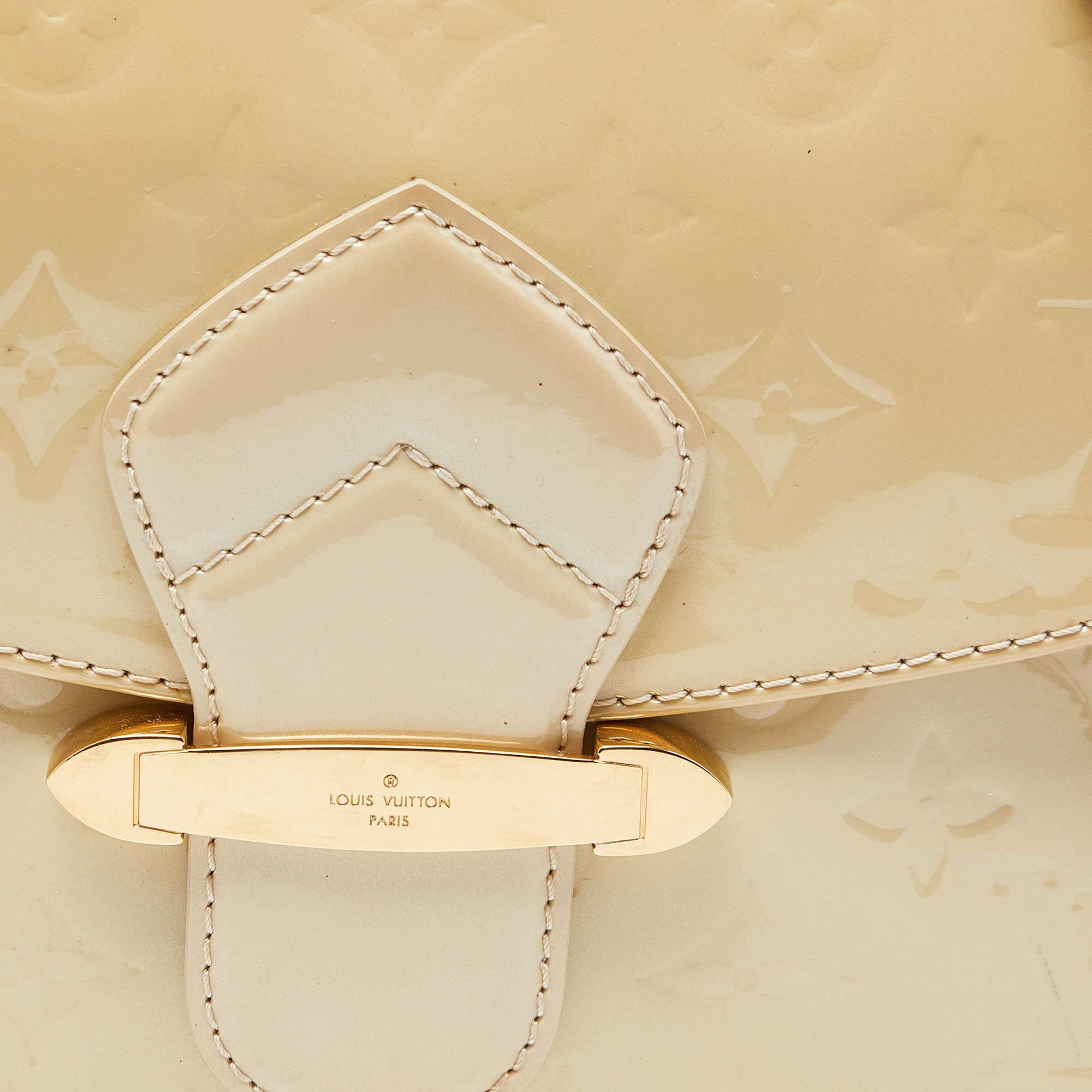 Louis Vuitton Cream Monogram Vernis Bellflower GM Bag 7