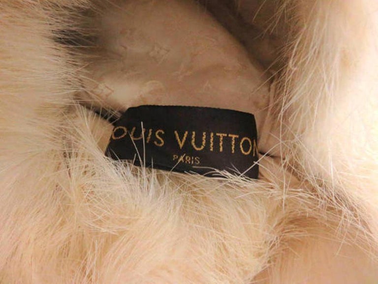 Louis Vuitton Cream Nutria Fur 212927 Hat For Sale at 1stDibs