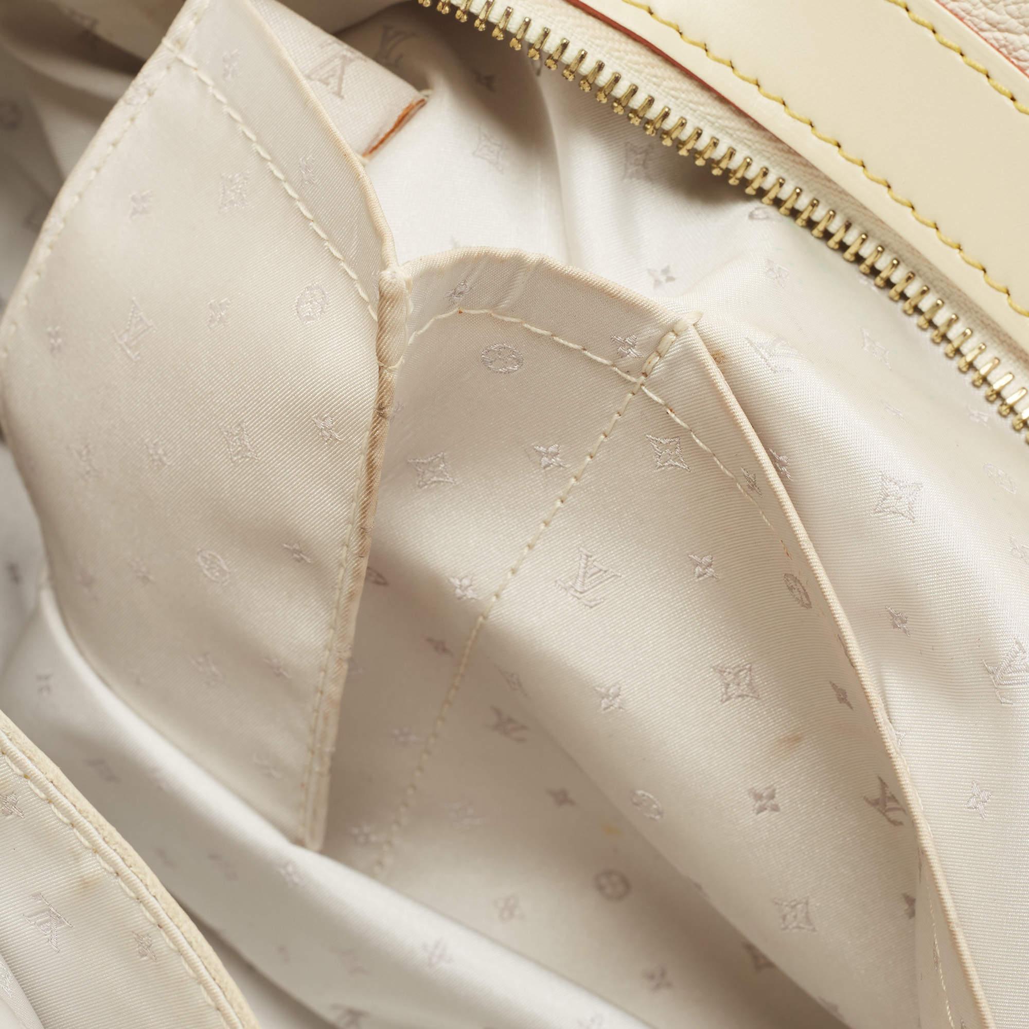 Louis Vuitton Cream/Off White Suhali Leather Le Radieux Bag For Sale 6