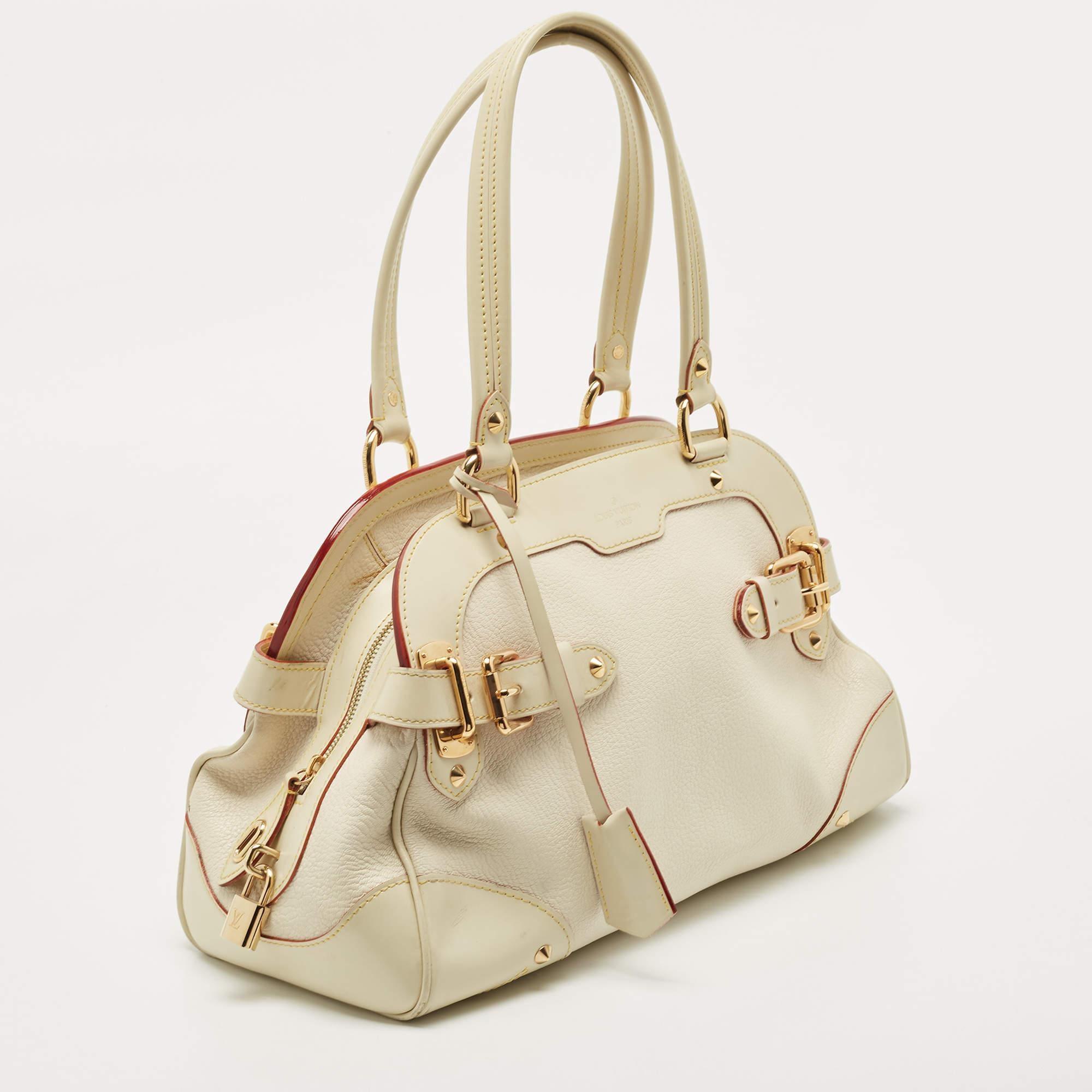 Louis Vuitton Cream/Off White Suhali Leather Le Radieux Bag In Good Condition In Dubai, Al Qouz 2