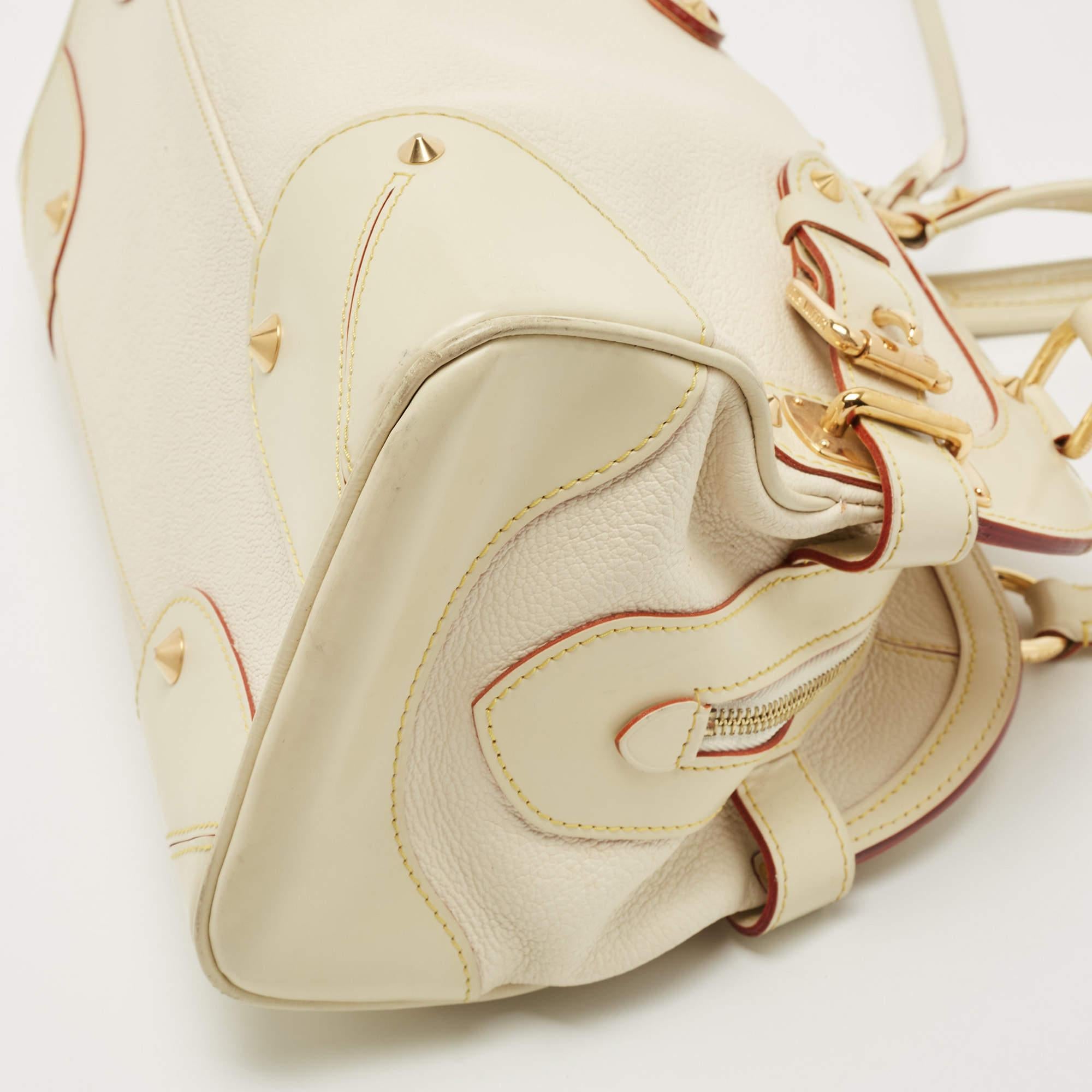 Louis Vuitton Cream/Off White Suhali Leather Le Radieux Bag For Sale 5