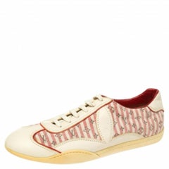 Louis Vuitton Cream /Red  Monogram Canvas And Leather  Sneakers Size 39