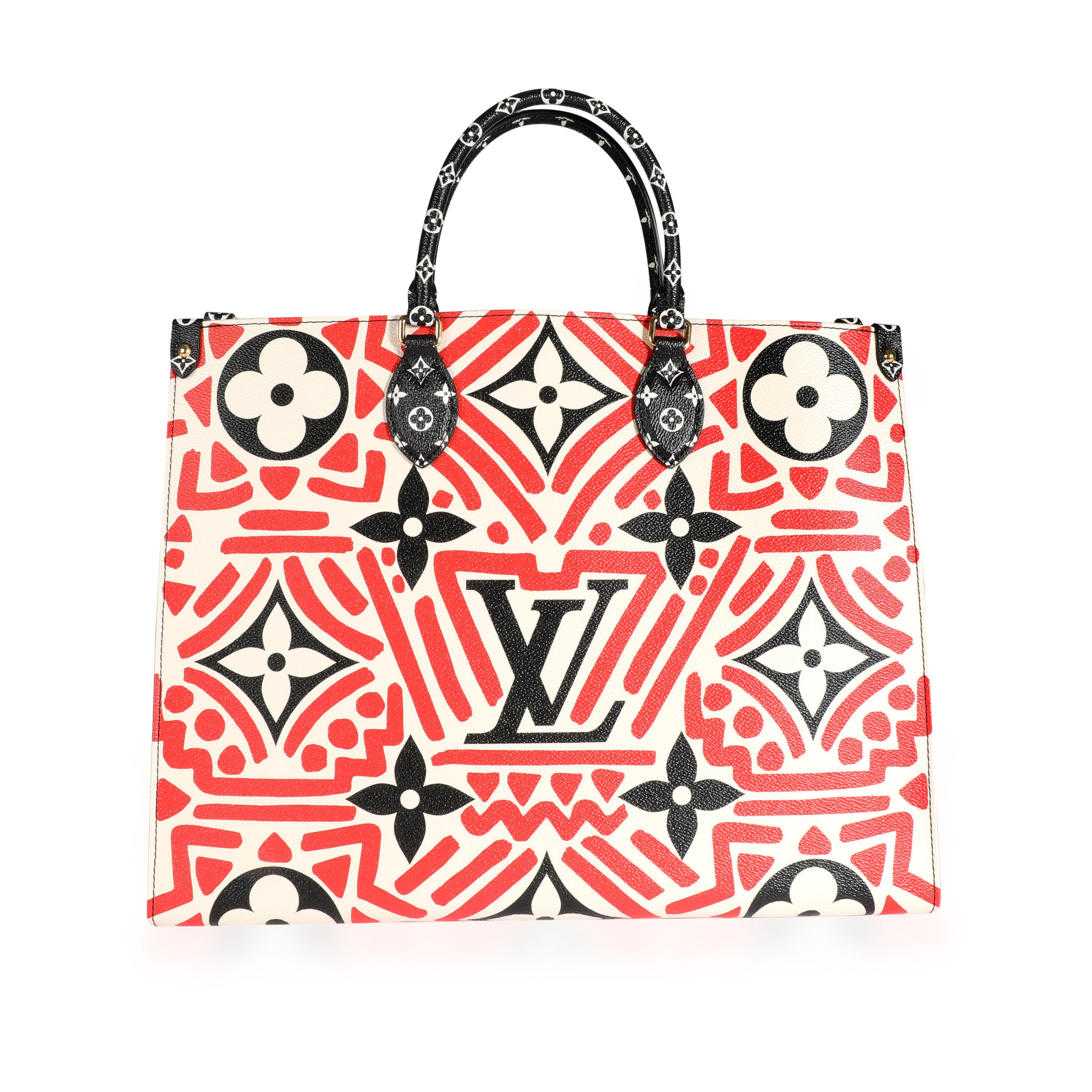 Louis Vuitton Cream & Red Monogram Giant LV Crafty Onthego GM In Excellent Condition In New York, NY