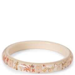 LOUIS VUITTON cream resin INCLUSION MONOGRAM NARROW Bangle Bracelet