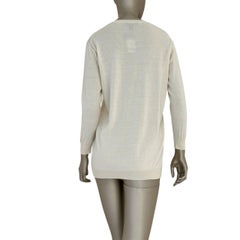 Louis Vuitton Cream Silk Cashmere Long Sleeve Top Sz. M