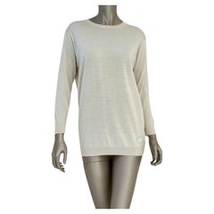 Louis Vuitton Cream Silk Cashmere Long Sleeve Top Sz. M
