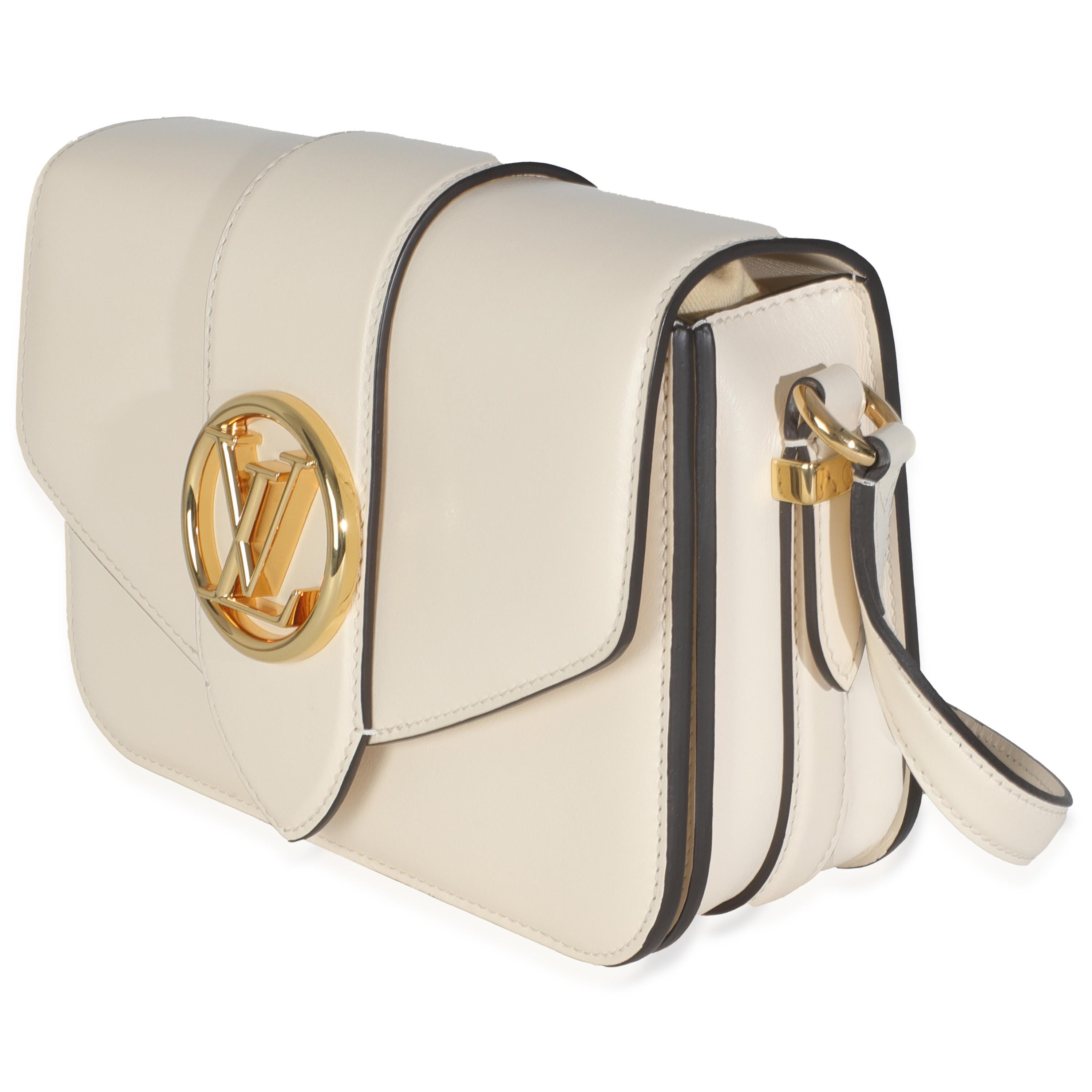 Louis Vuitton Piel de becerro lisa crema LV Pont 9 Beige en venta