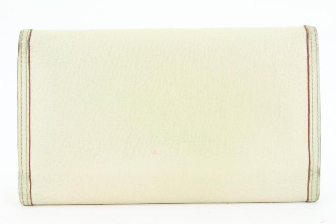 Women's Louis Vuitton Cream Suhali Leather International Trifold Sarah Wallet M91839 For Sale