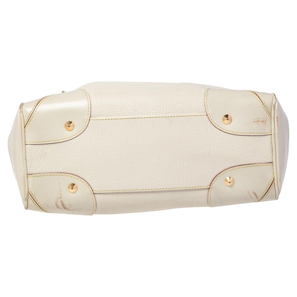 Louis Vuitton Cream Suhali Leather Le Majestueux Bag In Good Condition In Dubai, Al Qouz 2