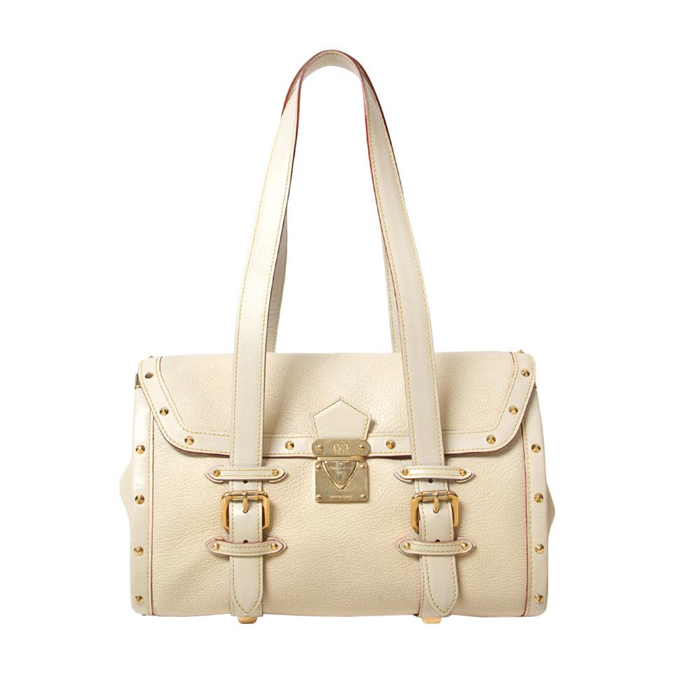  Louis Vuitton Cream Suhali Leather L'Epanoui GM Bag In Good Condition In Antwerp, BE