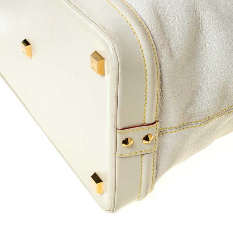 Louis Vuitton Creme Suhali Leder Lockit GM Tasche 5
