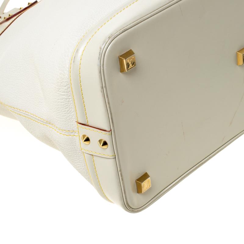 Louis Vuitton Creme Suhali Leder Lockit GM Tasche 6