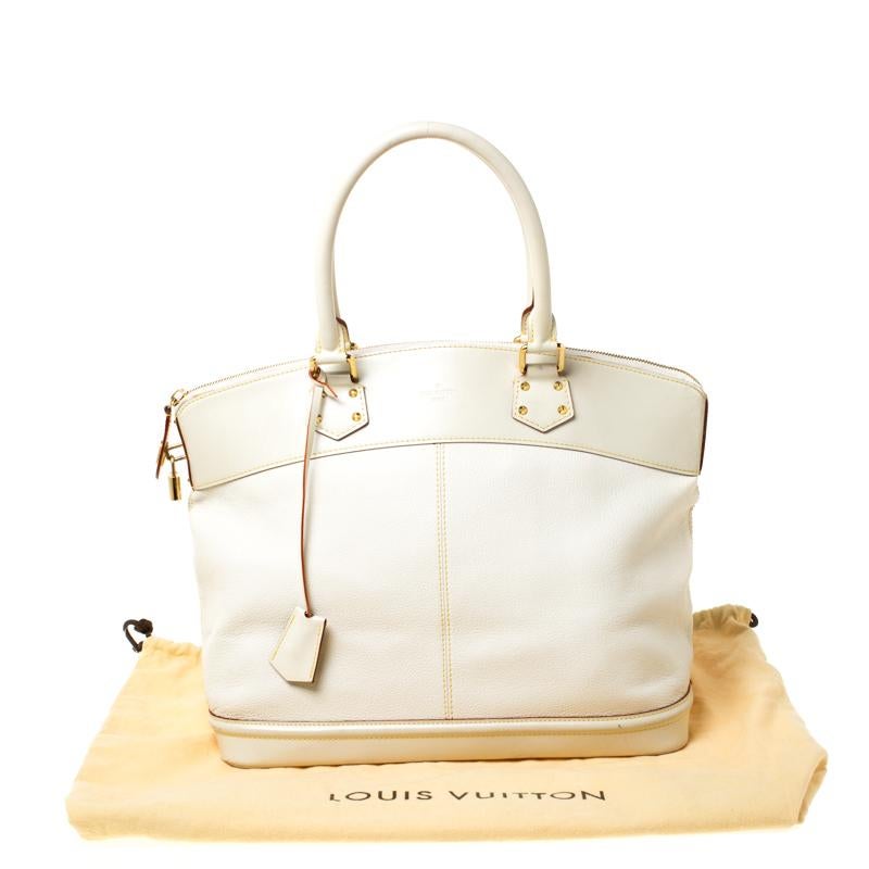 Louis Vuitton Cream Suhali Leather Lockit GM Bag 6