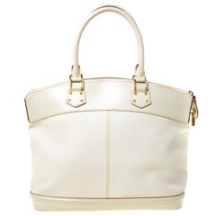 Louis Vuitton Cream Suhali Leather Lockit GM Bag
