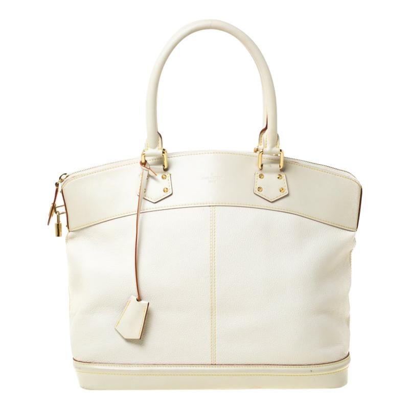 Louis Vuitton Cream Suhali Leather Lockit GM Bag