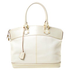 LOUIS VUITTON Ivory Cream Lambskin Inventeur Handbag Purse