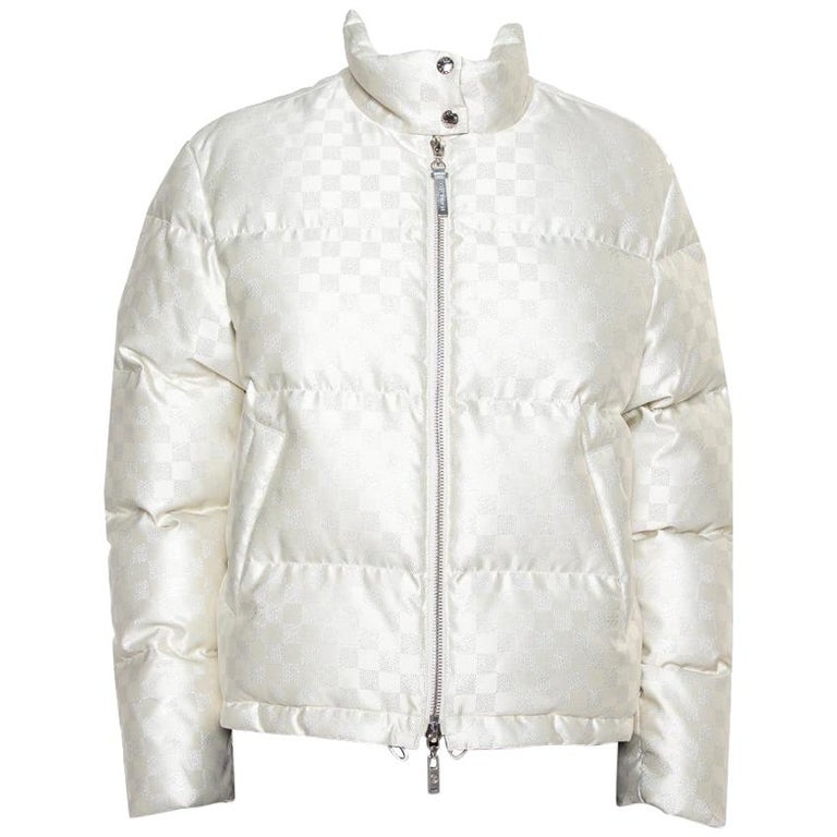 Louis Vuitton Cream Synthetic Down Puffer Jacket S at 1stDibs