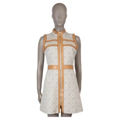 LOUIS VUITTON cream
taupe cotton 2022 SINCE 1954 LEATHER TRIM Dress 38 S