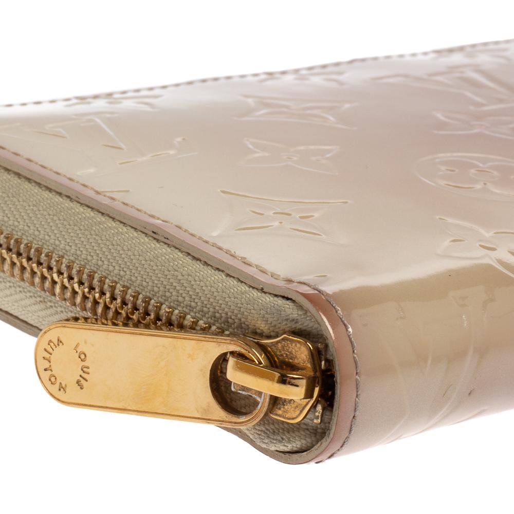 Portafoglio Louis Vuitton Cream White Monogram Vernis Zippy 3