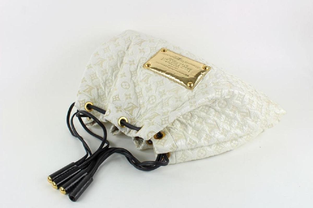 Women's Louis Vuitton Cream White Vinyl Monogram Squishy Inventeur Hobo Bag 862406