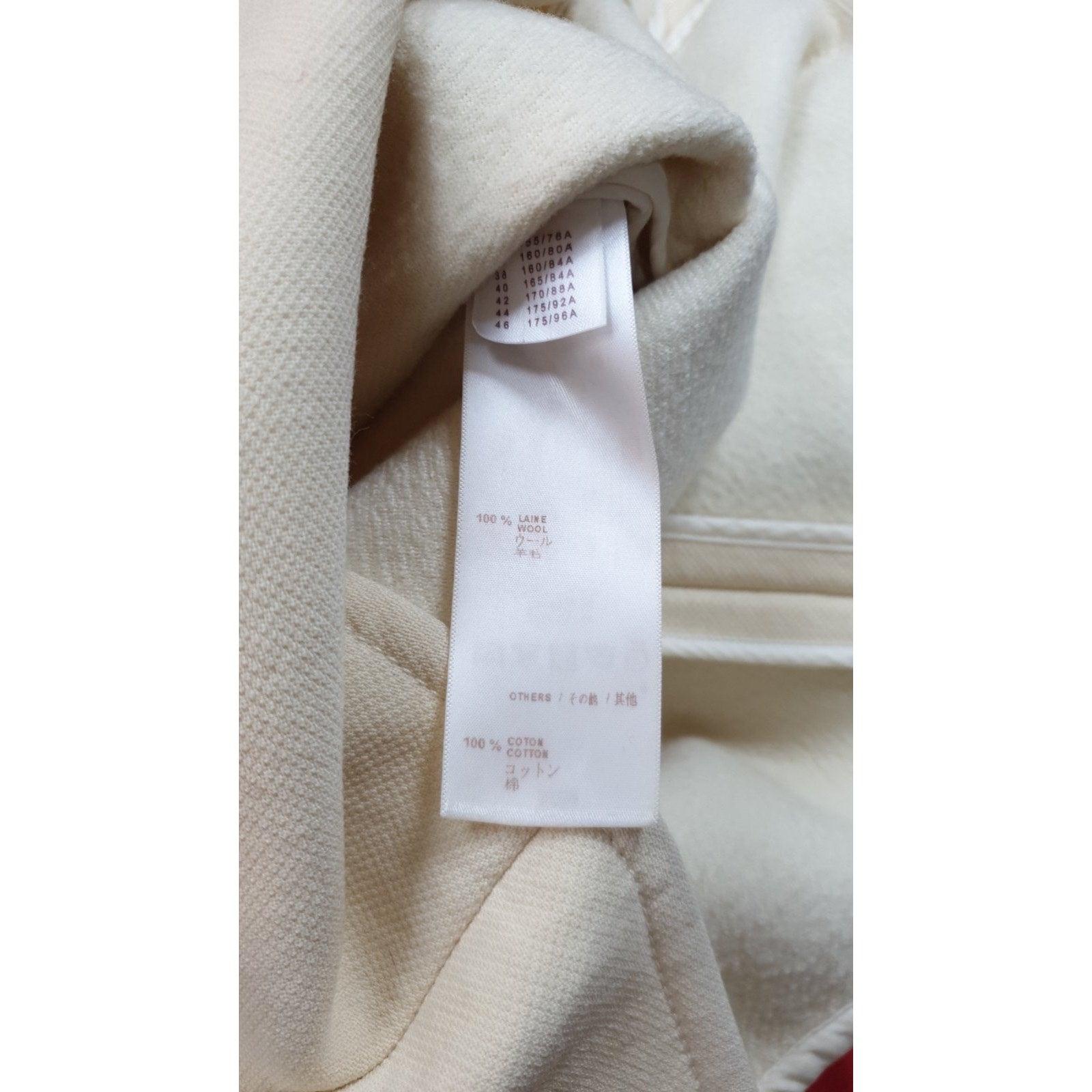 LOUIS VUITTON  Knielanges Kleid aus cremefarbener Wolle in A-Linie Sz.36 Damen im Angebot