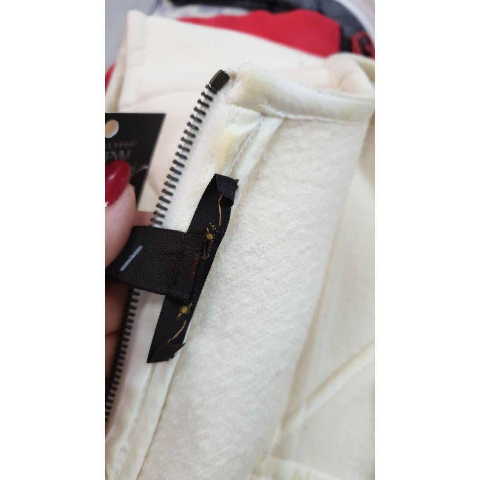 LOUIS VUITTON  Knielanges Kleid aus cremefarbener Wolle in A-Linie Sz.36 im Angebot 2