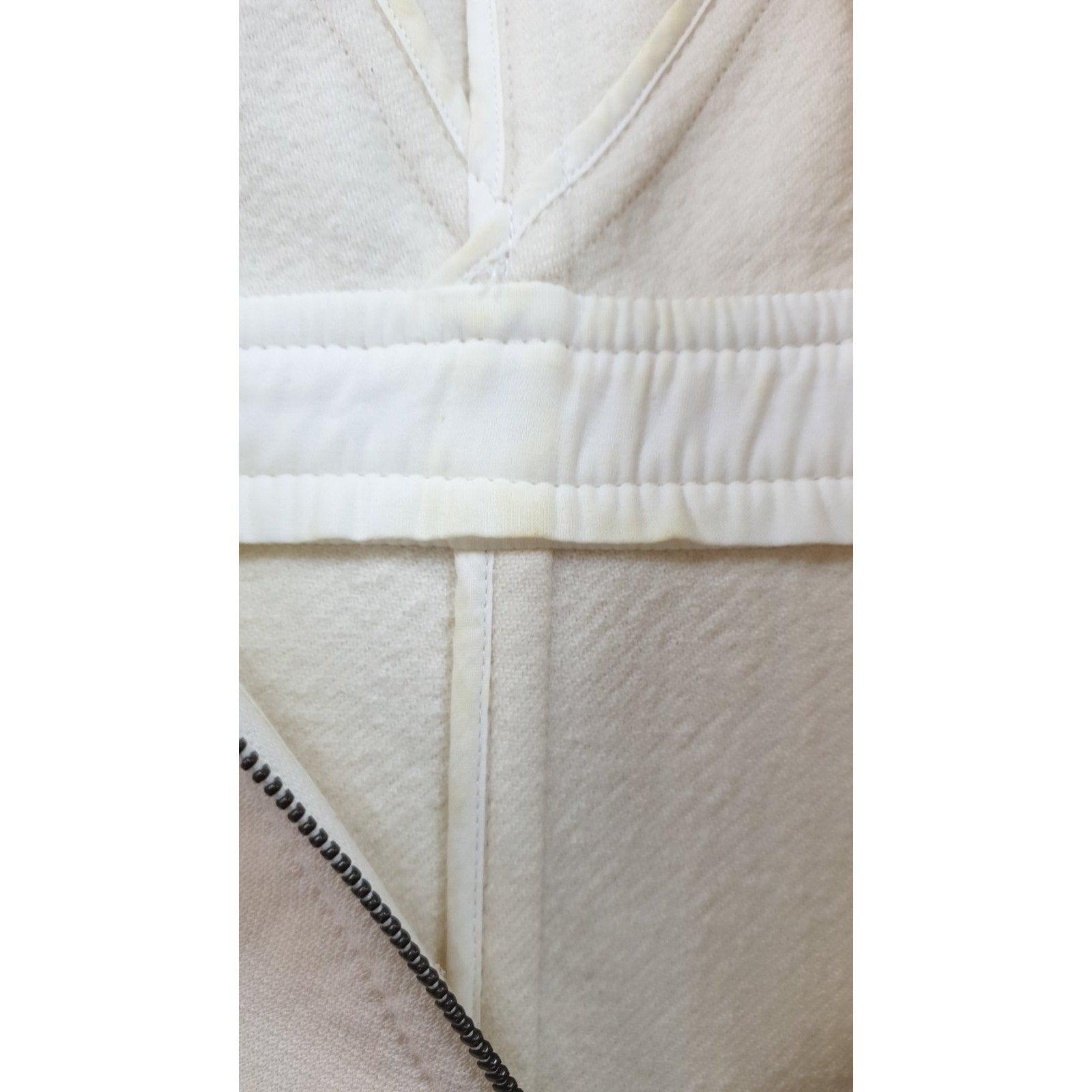 LOUIS VUITTON  Knielanges Kleid aus cremefarbener Wolle in A-Linie Sz.36 im Angebot 3