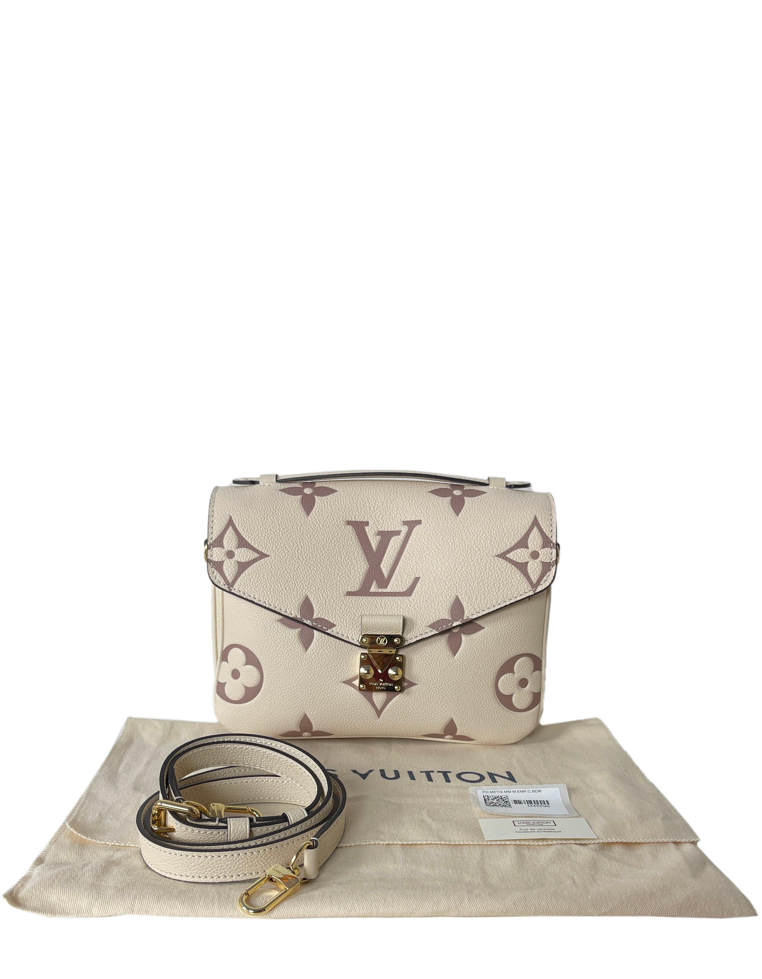 Louis Vuitton Creme Bois De Rose Empreinte Monogram Pochette Metis Bag 2