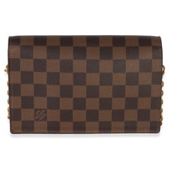 Louis Vuitton Creme Damier Ebene Canvas Vavin Chain Wallet