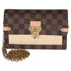 Louis Vuitton Creme Damier Ebene Canvas Vavin Chain Wallet
