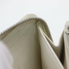 Louis Vuitton Creme Ivory Shiny Calfskin Damier Facette Zippy Wallet 861959