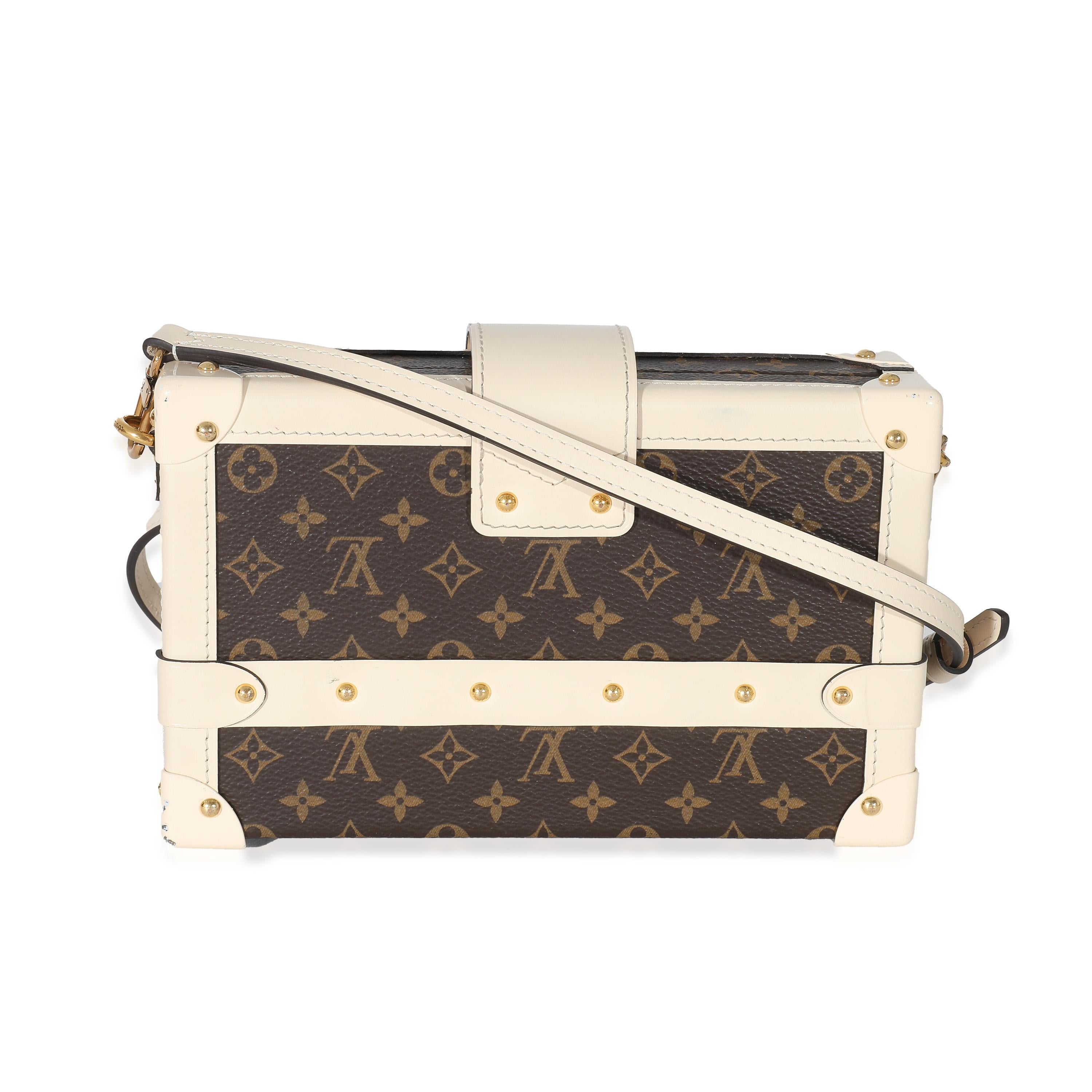 Louis Vuitton Creme Monogram Canvas Petite Malle In Excellent Condition In New York, NY