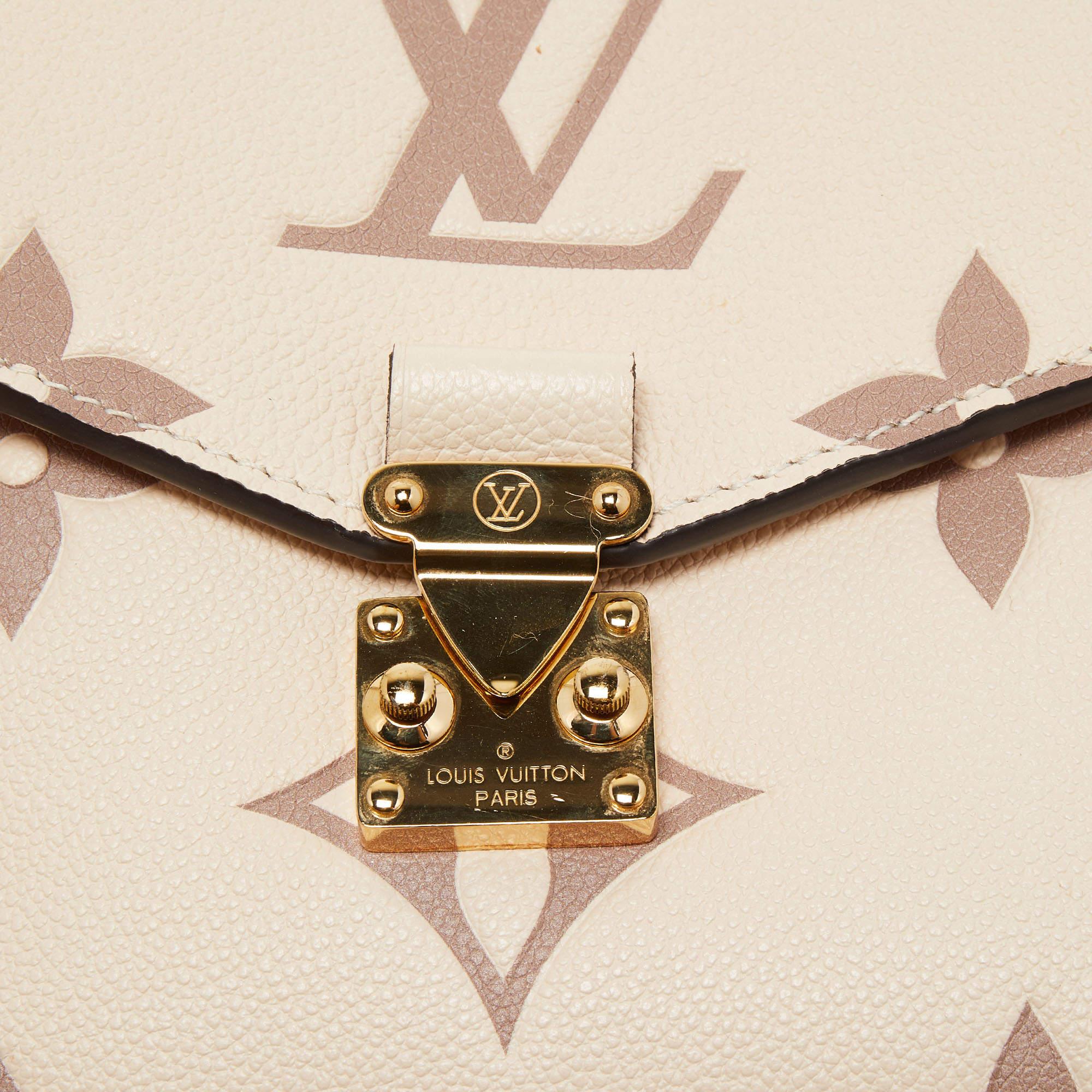 Louis Vuitton Creme Monogram Empreinte Leather Giant Pochette Metis Bag 2