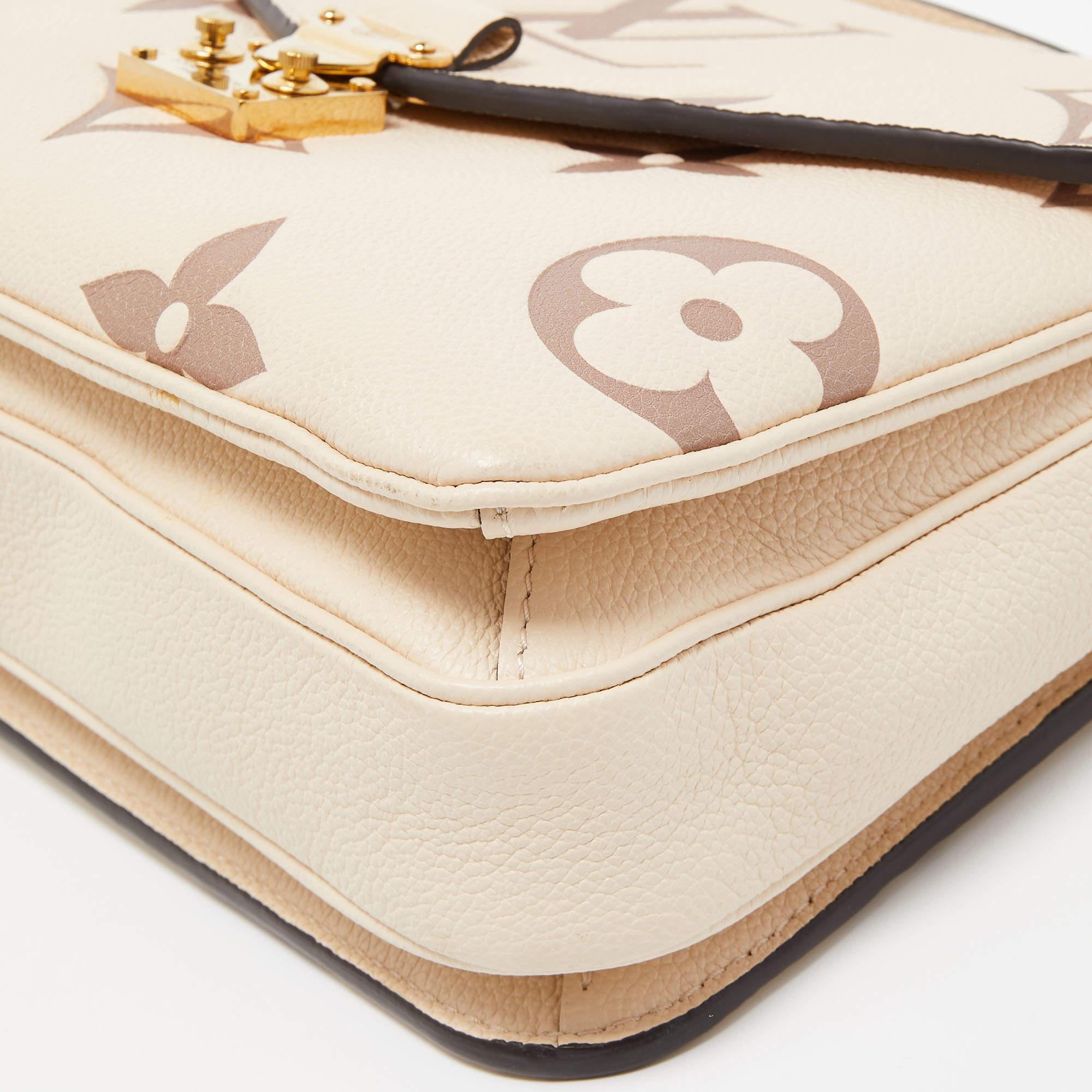 Louis Vuitton Creme Monogram Empreinte Leather Giant Pochette Metis Bag 3