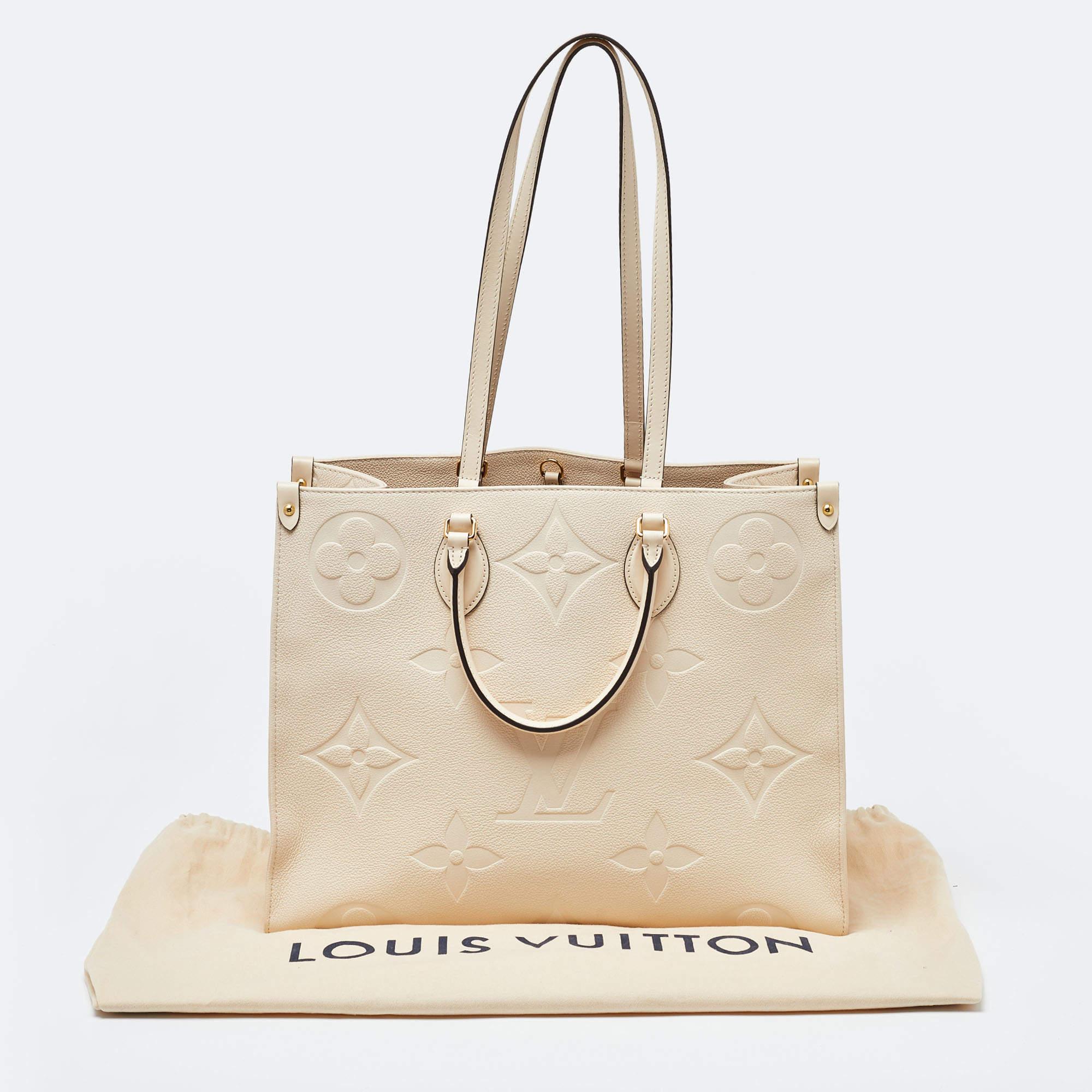 Louis Vuitton Creme Monogram Empreinte Leather Onthego GM Bag 7